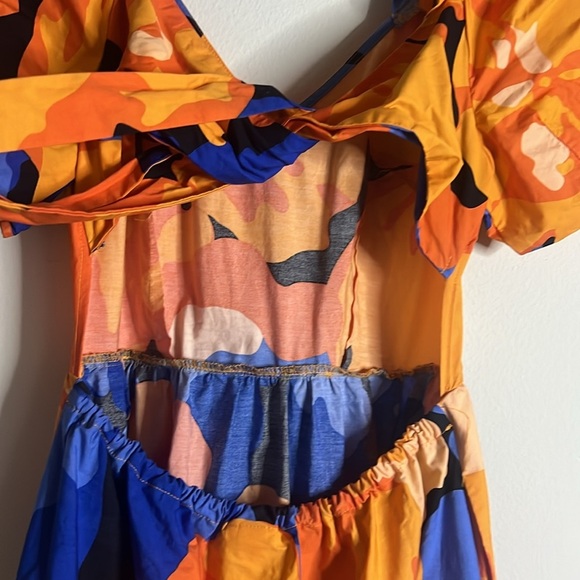 Tabitha Brown Floral Orange and Blue Maxi Dress - Picture 4 of 11